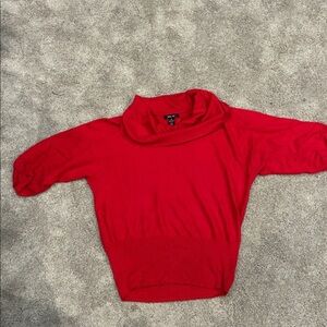 Style& Co size medium red short sleeve sweater with oversized turtleneck